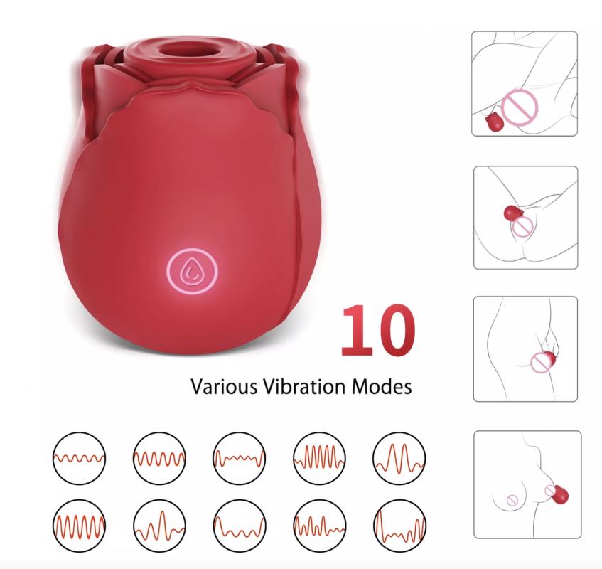 Carmine Emme Modlu Pürüzsüz Silikon Su Geçirmez Lüks Gül Vibratör