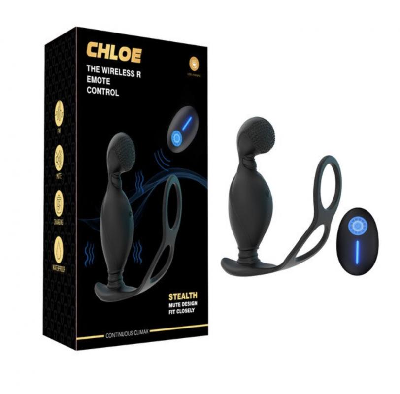 Carmine Wireless Kumandalı Su Geçirmez Dönen Başlıklı Titreşimli Penis Halkası Anal Vibratör