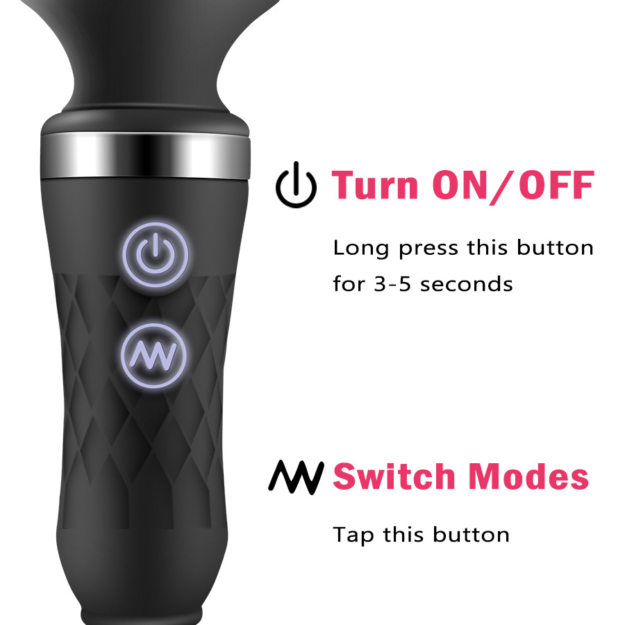 Carmine 2 in 1  Su Geçirmez Şarjlı Masaj Wand Vibratör