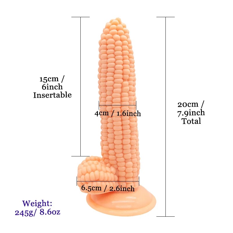 Carmine Vantuzlu Büyük Boy Silikon Mısır Dildo
