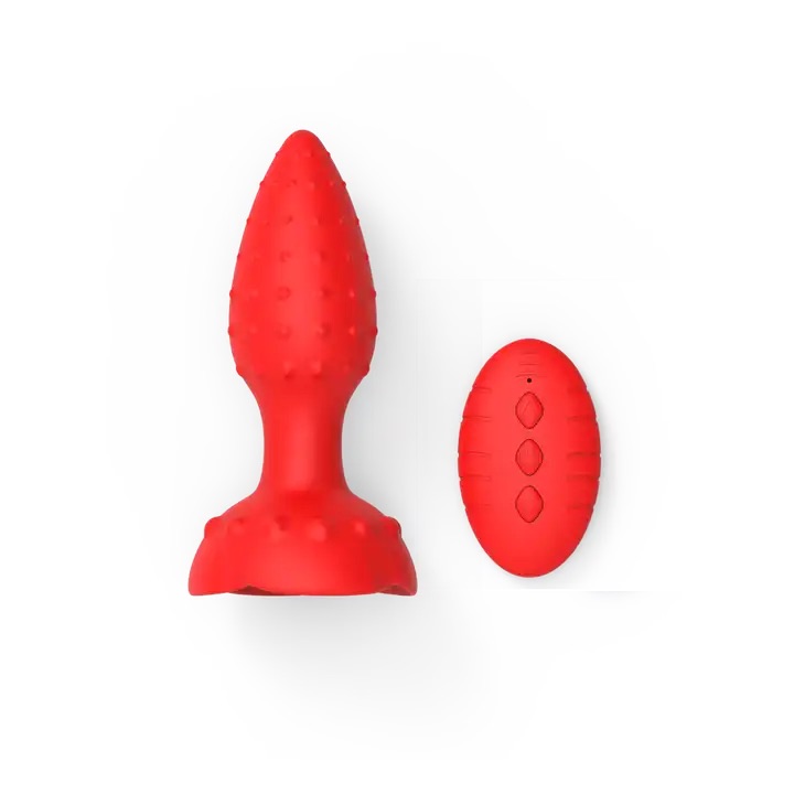 Carmine Wireless Kumandalı Gül Model Tırtıklı Anal Plug Vibratör