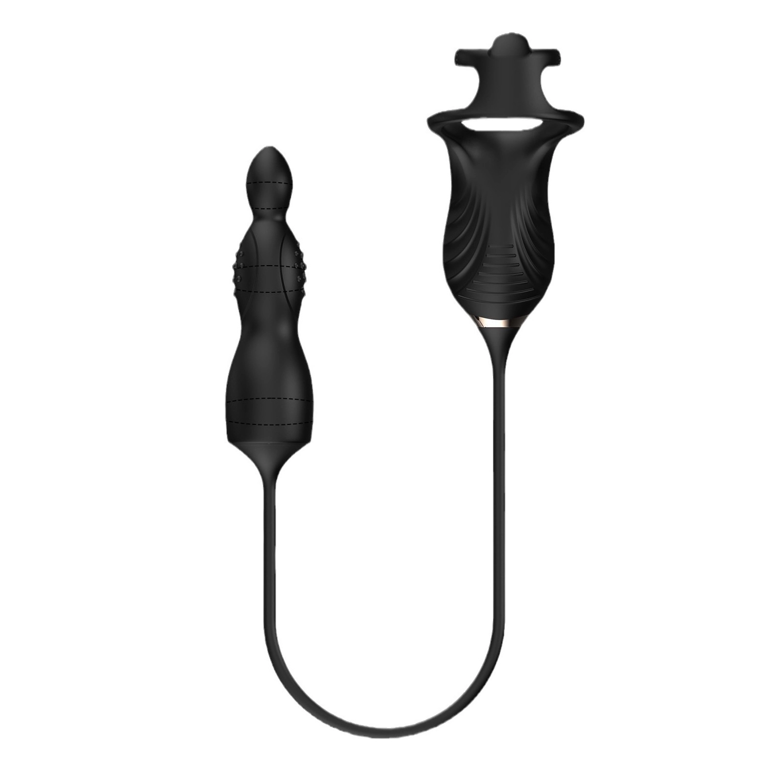 Carmine Titreşimli Masajlı Kumandalı Penis Halkalı Anal Plug