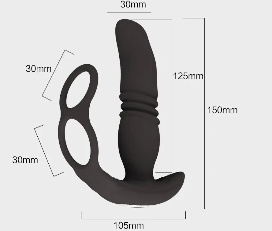 Carmine Wireless Kumandalı Titreşimli Penis Halkası Anal Vibratör
