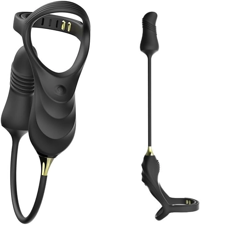 Carmine Titreşimli Git Gel Yapabilen Kumandalı Penis Halkalı Anal Plug