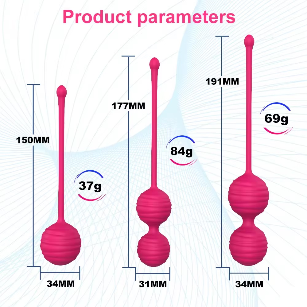 Carmine 3 Farklı Ağırlıkta Vajinal Anal Kegel Toplar ve Mini Vibratör