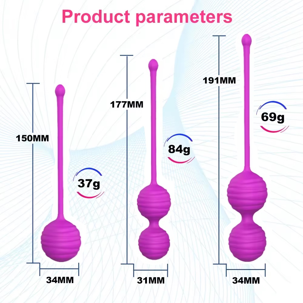 Carmine 3 Farklı Ağırlıkta Vajinal Anal Kegel Toplar ve Mini Vibratör
