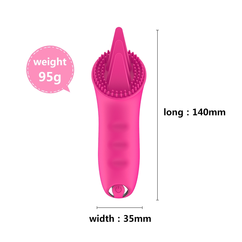 Kadınlara için Göğüs Klitoris Titreşimli Dil Simülatörlü Şarjlı Su Geçirmez Vibratör