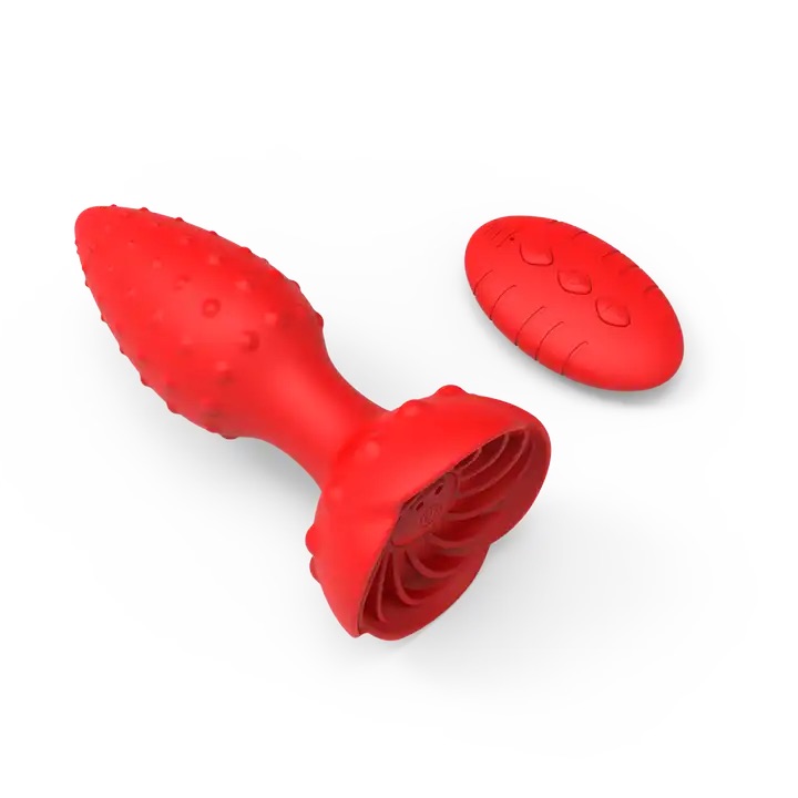 Carmine Wireless Kumandalı Gül Model Tırtıklı Anal Plug Vibratör