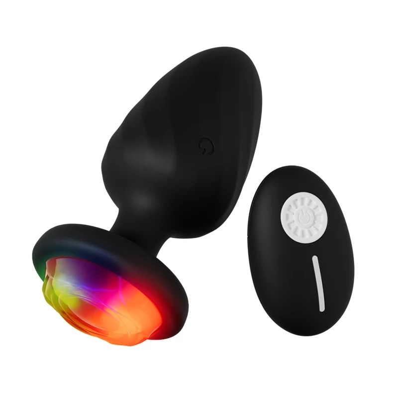 Carmine Wireless Kumandalı Led Işıklı Titreşimli Anal Plug Vibratör