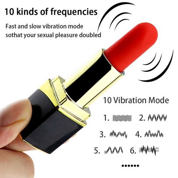 Göğüs ve Klitoris İçin 10 Modlu Hızlı Şarjlı Mini Ruj Bullet Vibratör