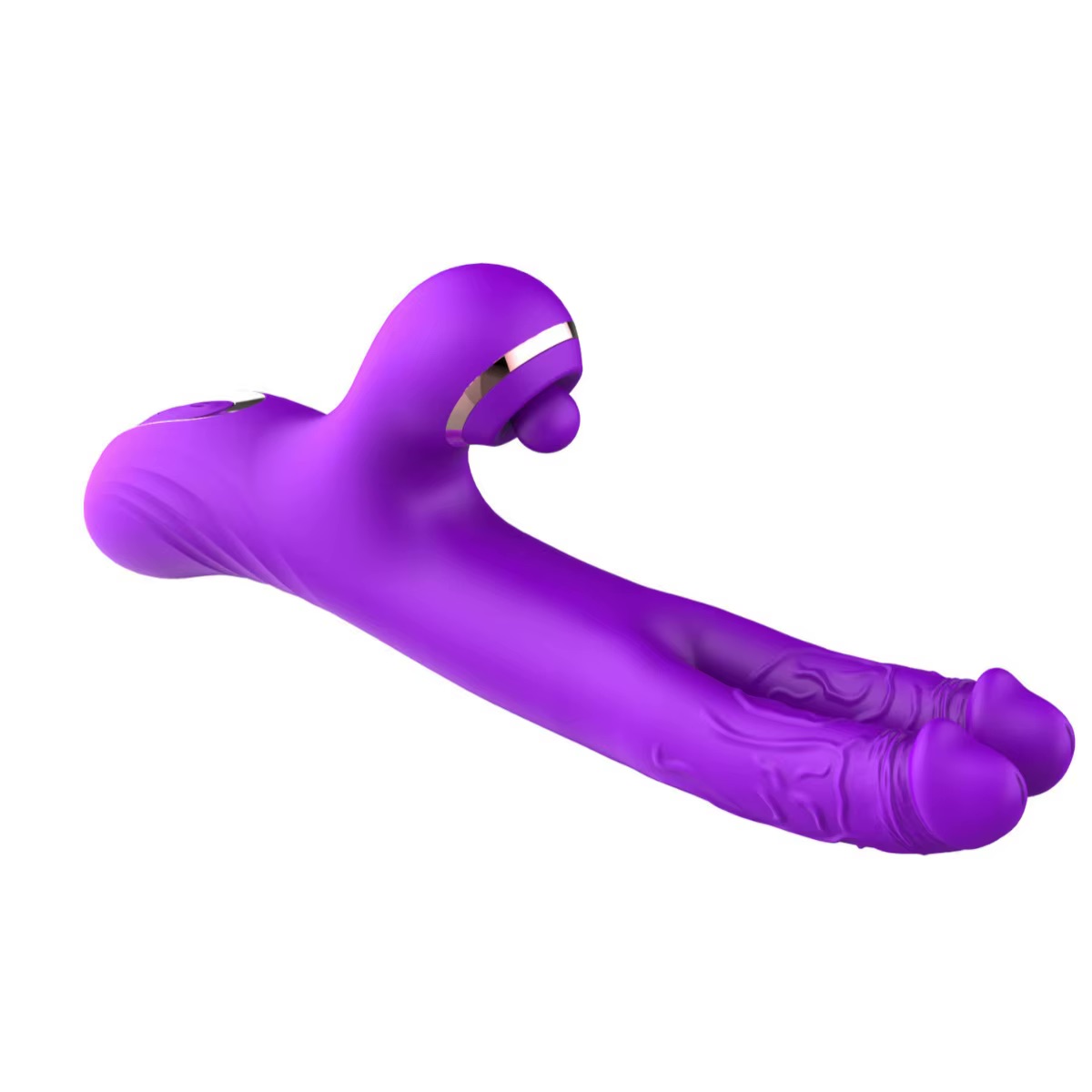 Carmine G-Bölgesi ve Klitoral Titreşimli Çift Başlı Dildo Vibratör