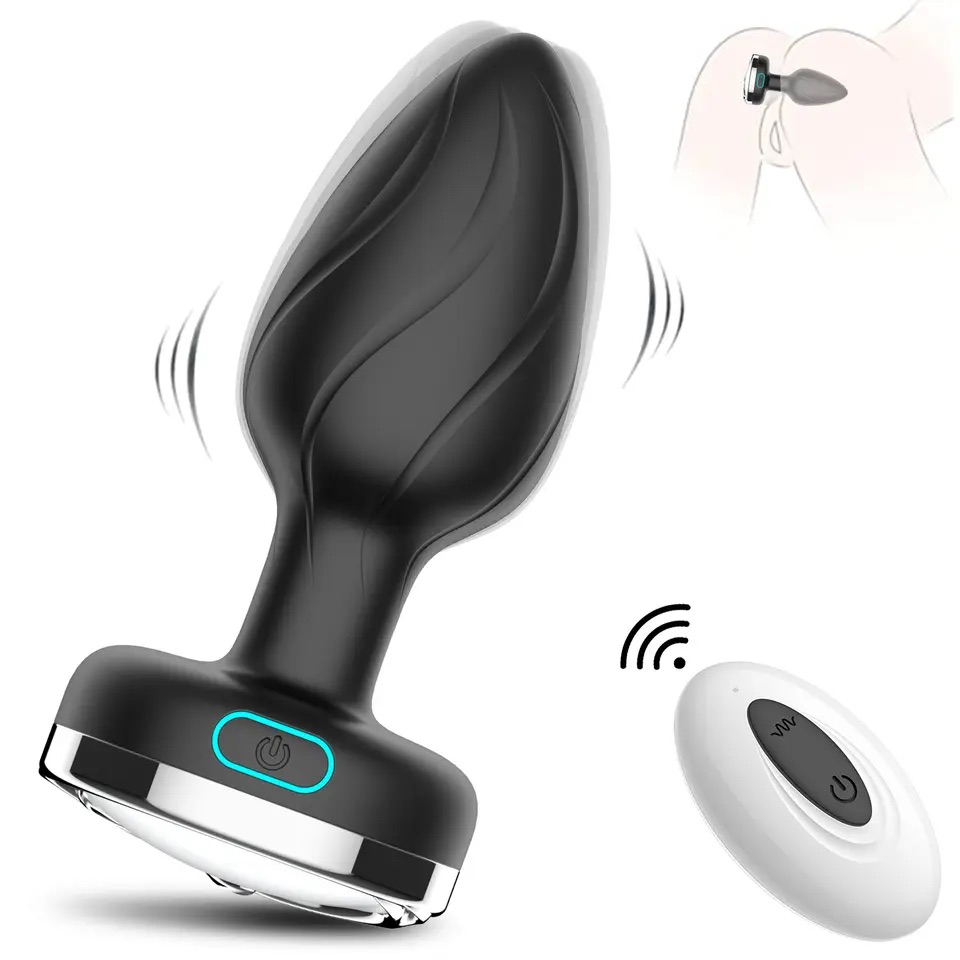 Carmine Wireless Kumandalı Led Işıklı 10 Modlu Su Geçirmez Titreşimli Anal Plu Vibratör