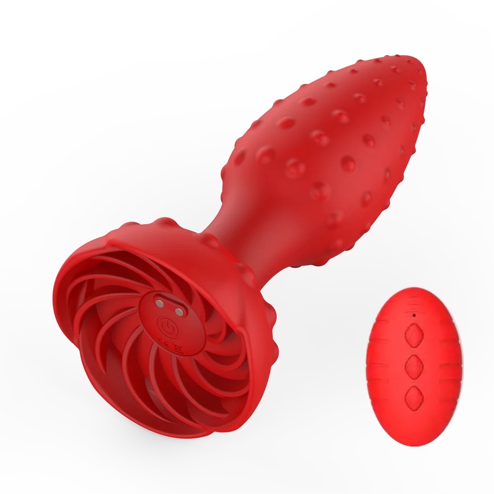 Carmine Wireless Kumandalı Gül Model Tırtıklı Anal Plug Vibratör
