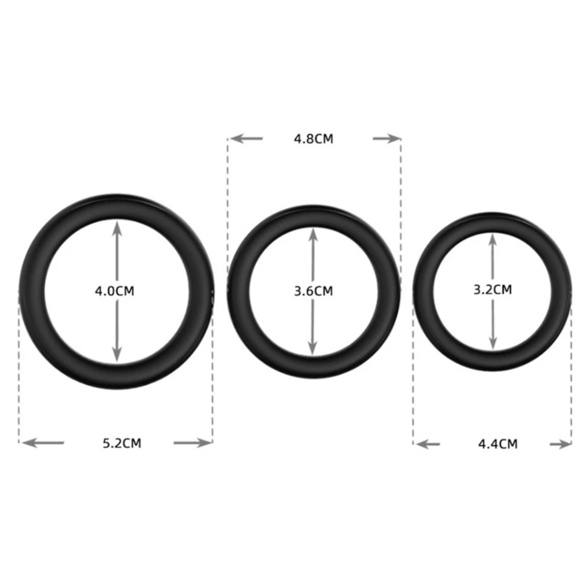 Carmine 3 Farklı Boyutta Silikon Penis Halkası
