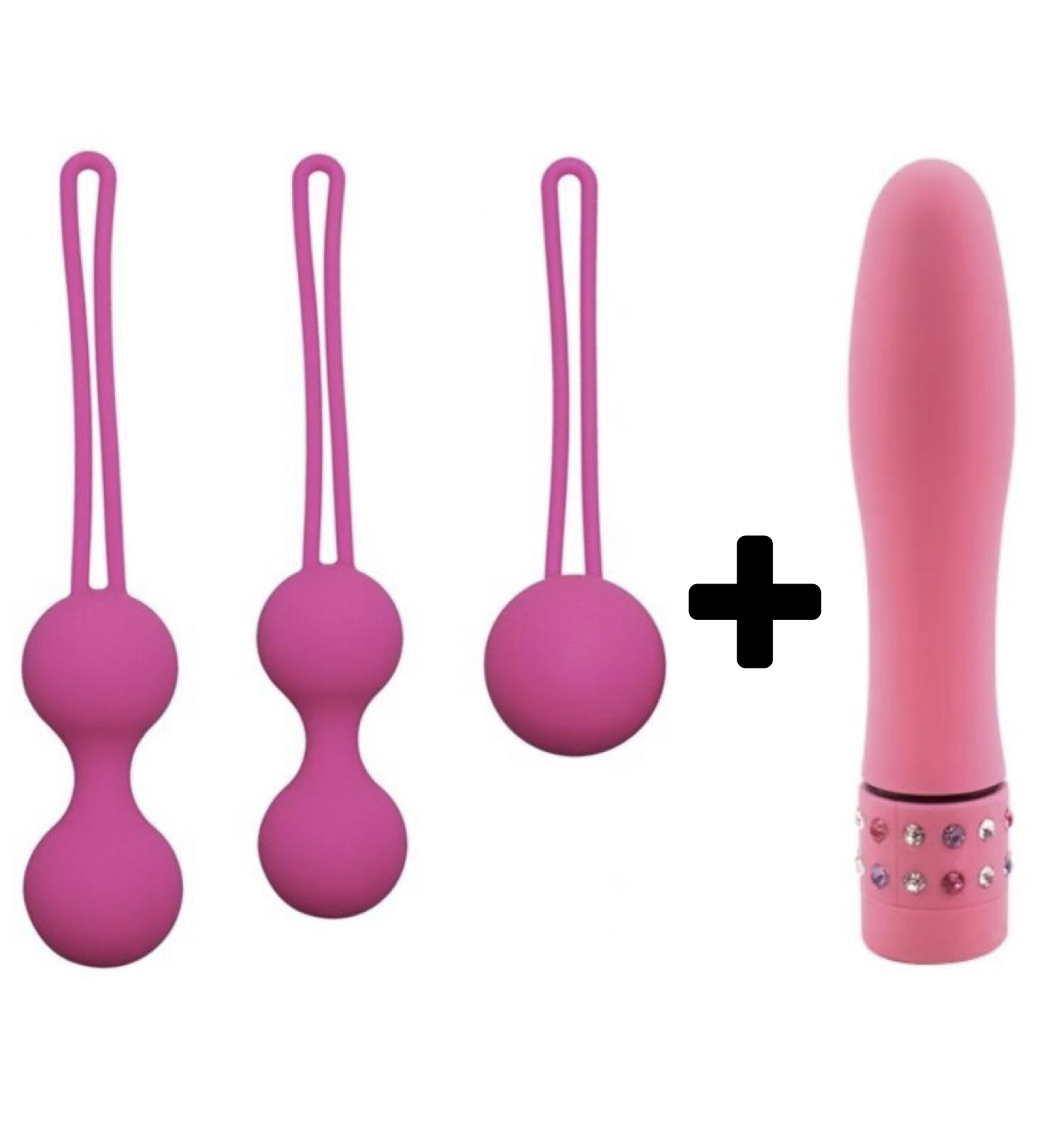 Carmine 3 Farklı Ağırlıkta Vajinal Anal Kegel Toplar ve Mini Vibratör