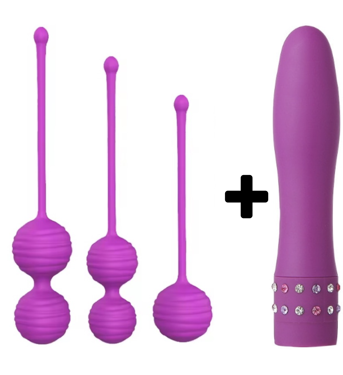 Carmine 3 Farklı Ağırlıkta Vajinal Anal Kegel Toplar ve Mini Vibratör