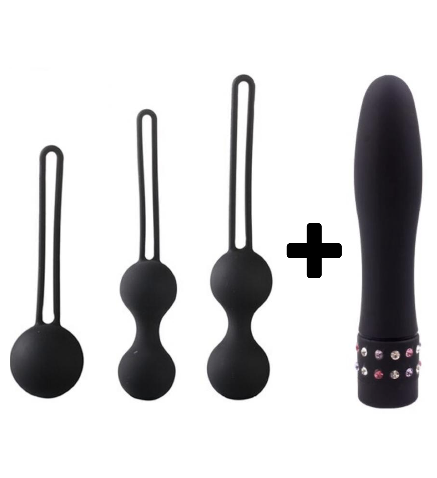 Carmine 3 Farklı Ağırlıkta Vajinal Anal Kegel Toplar ve Mini Vibratör