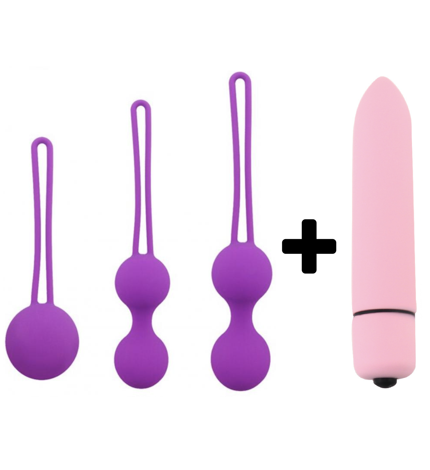 Carmine 3 Farklı Ağırlıkta Vajinal Anal Kegel Toplar ve Mini Vibratör