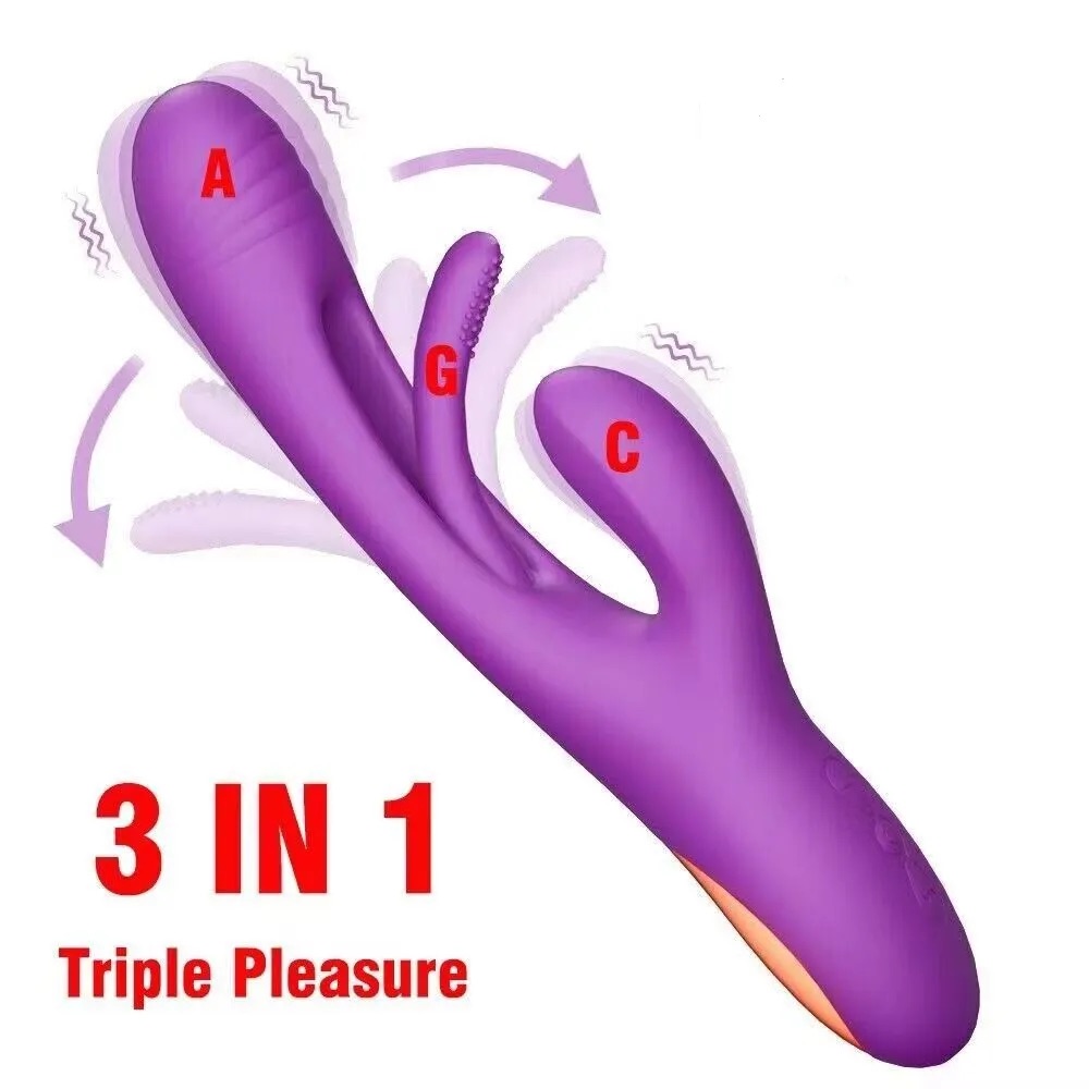 Carmine Çift Başlı G-Bölgesi ve Klitoral Titreşimli Su Geçirmez Vibratör