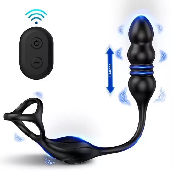 Carmine Git Gel Yapabilen Masajlı Penis Halkalı Anal Plug