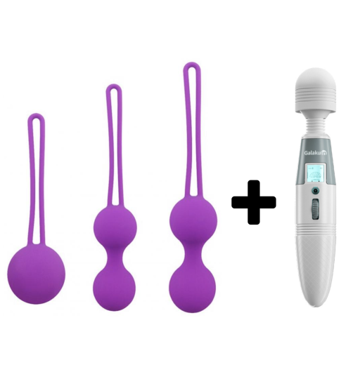 Carmine 3 Farklı Ağırlıkta Vajinal Anal Kegel Toplar ve 8 Modlu Vibratör