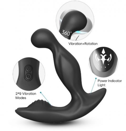 Bat King Wireless Kumandalı Su Geçirmez 360 ° Dönen Titreşimli Lüks Anal Vibratör